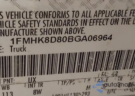 2011 Ford Explorer Xlt from USA, damaged, VIN 1FMHK8D80BGA06964